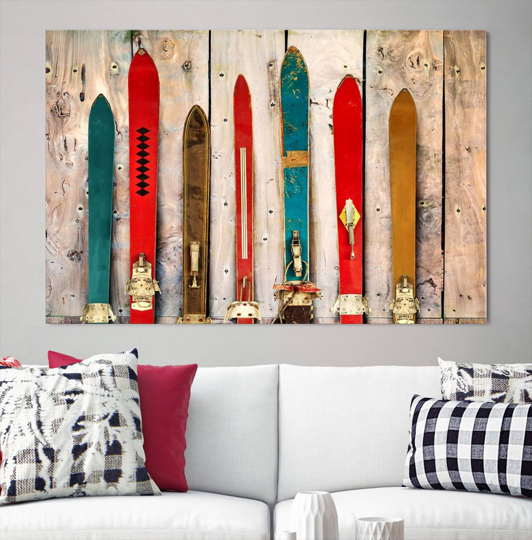 Skis Wall Art Canvas