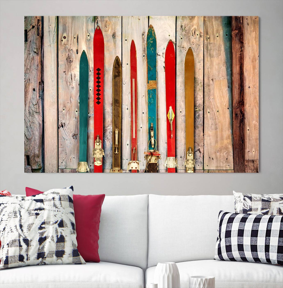 Skis Wall Art Canvas