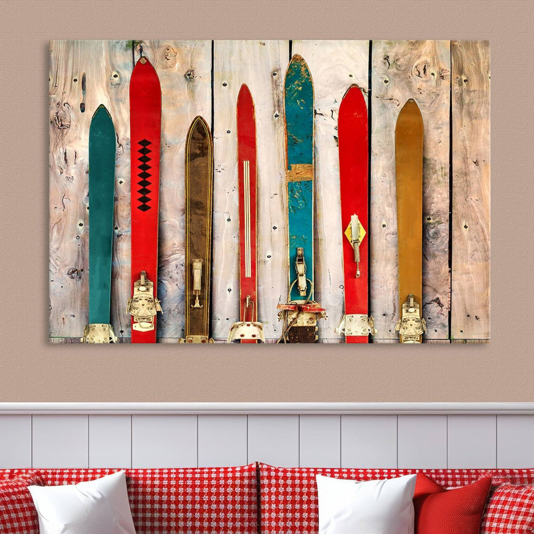 Skis Wall Art Canvas