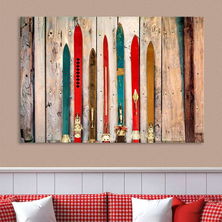 Skis Wall Art Canvas