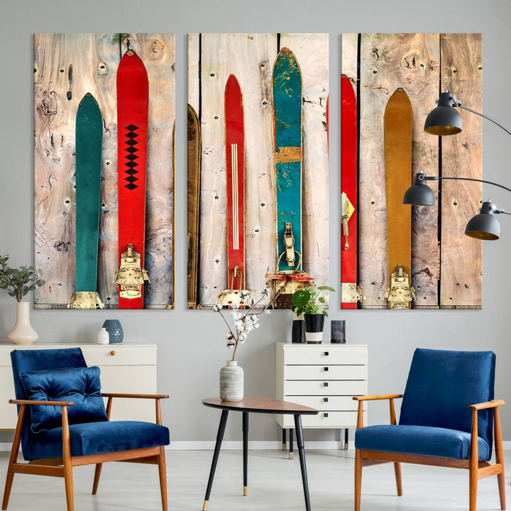 Skis Wall Art Canvas