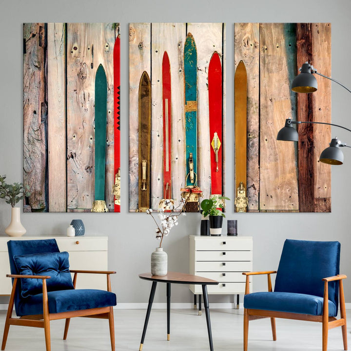 Skis Wall Art Canvas