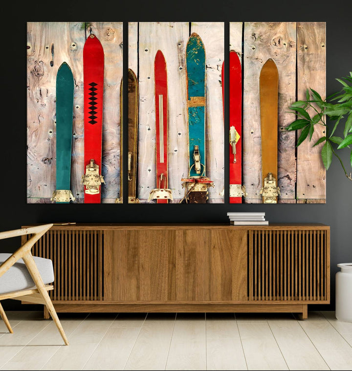 Skis Wall Art Canvas