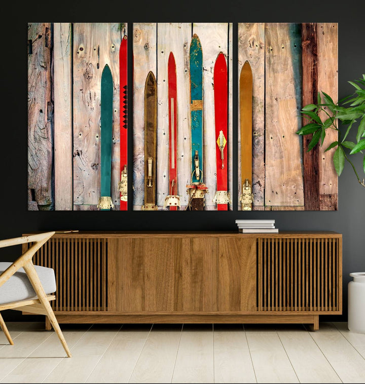 Skis Wall Art Canvas