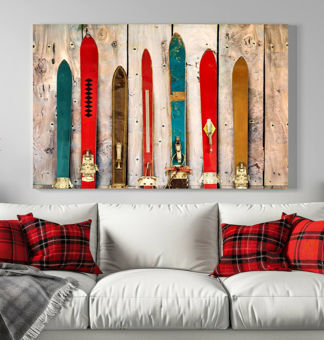 Skis Wall Art Canvas