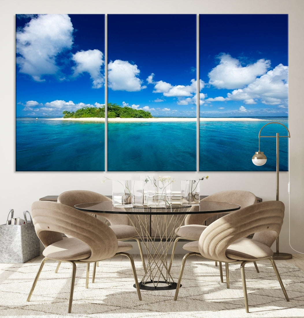 Small Tropical Island Ocean Landscape Giclee Canvas Wall Art Print