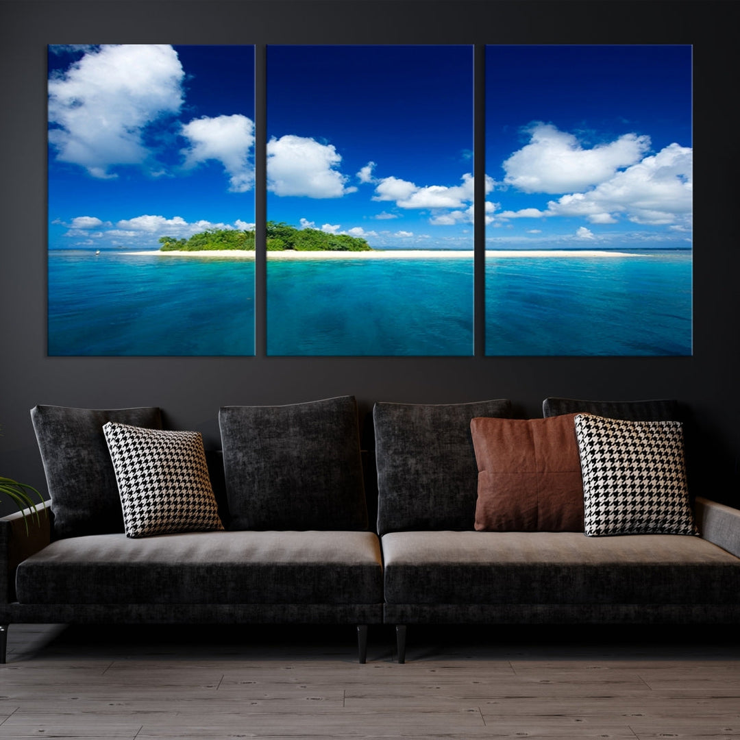 Small Tropical Island Ocean Landscape Giclee Canvas Wall Art Print