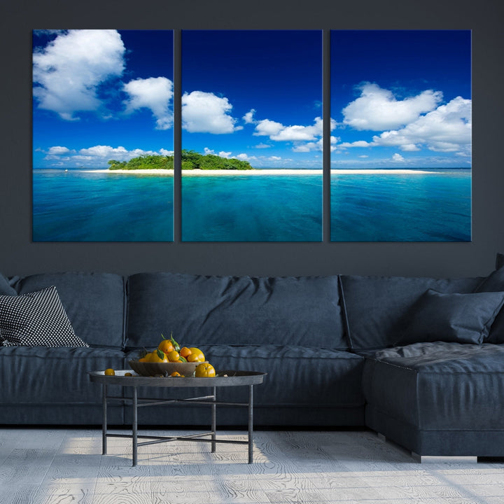 Small Tropical Island Ocean Landscape Giclee Canvas Wall Art Print