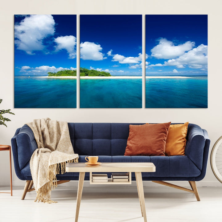 Small Tropical Island Ocean Landscape Giclee Canvas Wall Art Print