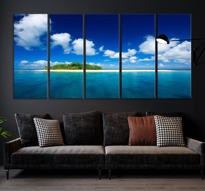 Small Tropical Island Ocean Landscape Giclee Canvas Wall Art Print