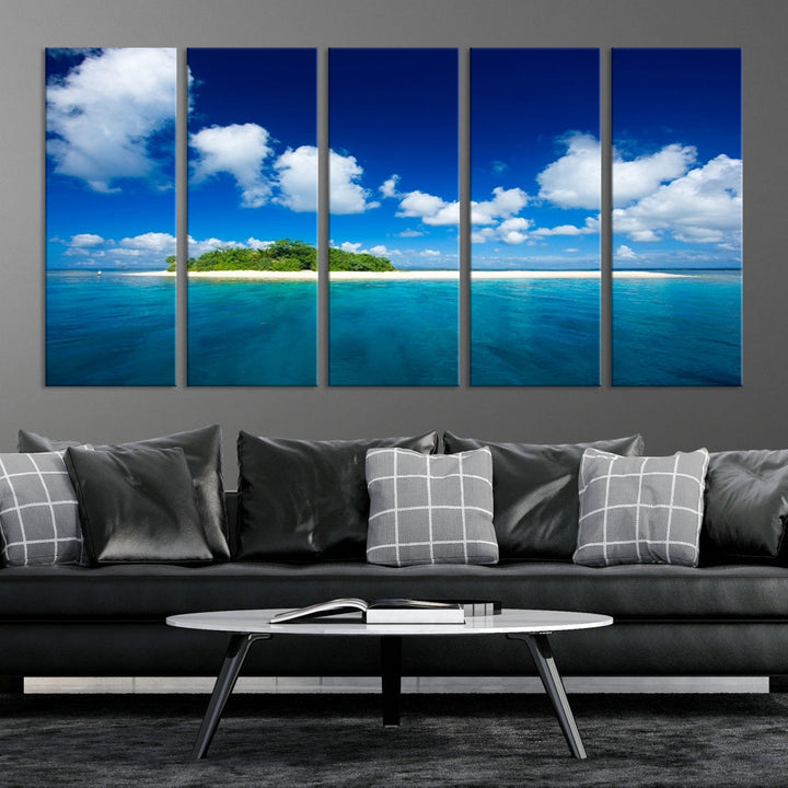 Small Tropical Island Ocean Landscape Giclee Canvas Wall Art Print