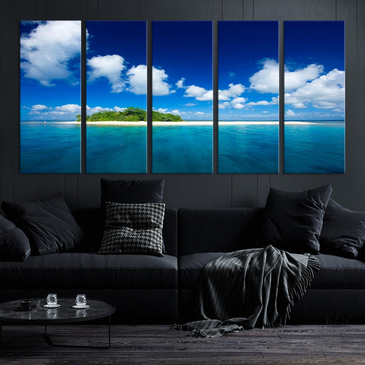 Small Tropical Island Ocean Landscape Giclee Canvas Wall Art Print