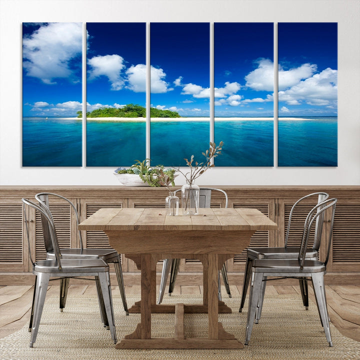 Small Tropical Island Ocean Landscape Giclee Canvas Wall Art Print