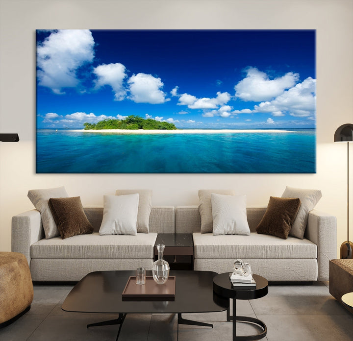 Small Tropical Island Ocean Landscape Giclee Canvas Wall Art Print