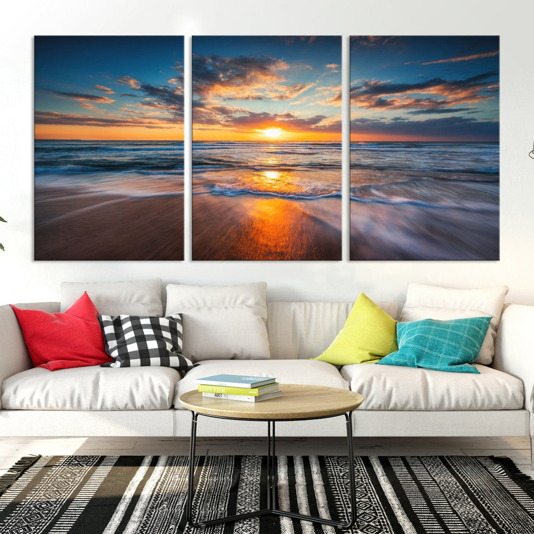 Soak Up Sun on the Beach with Ocean Water Wall Art Canvas Print