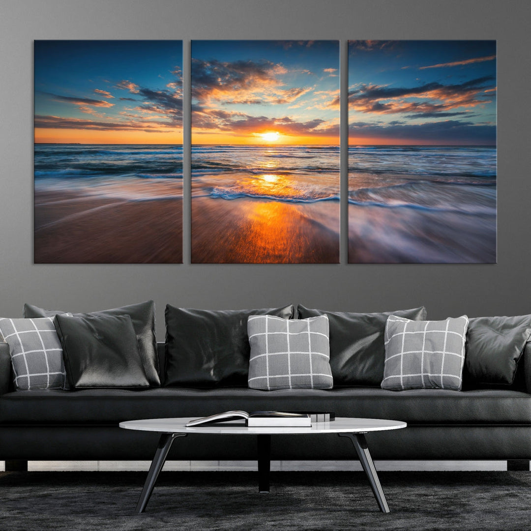 Soak Up Sun on the Beach with Ocean Water Wall Art Canvas Print