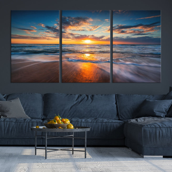 Soak Up Sun on the Beach with Ocean Water Wall Art Canvas Print