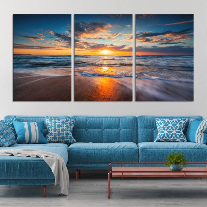 Soak Up Sun on the Beach with Ocean Water Wall Art Canvas Print