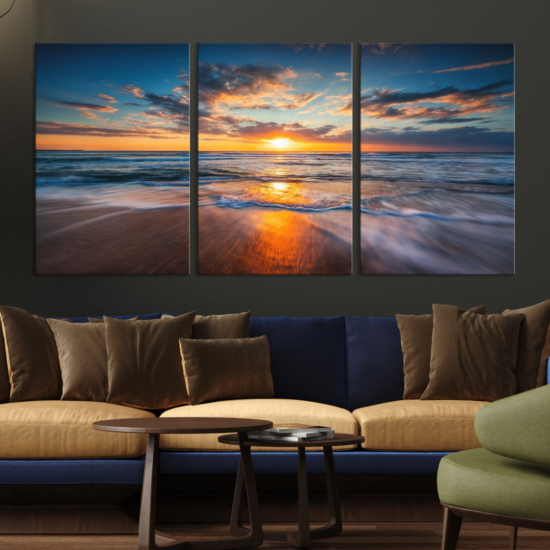 Soak Up Sun on the Beach with Ocean Water Wall Art Canvas Print