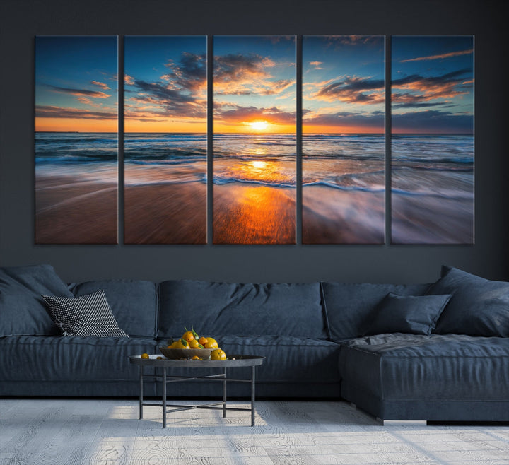 Soak Up Sun on the Beach with Ocean Water Wall Art Canvas Print