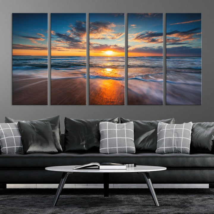 Soak Up Sun on the Beach with Ocean Water Wall Art Canvas Print