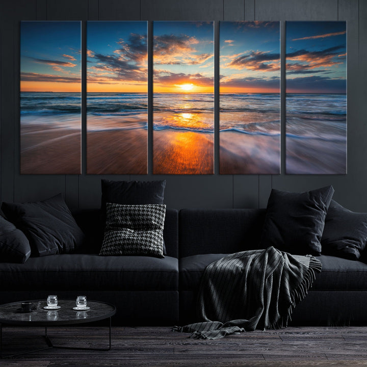 Soak Up Sun on the Beach with Ocean Water Wall Art Canvas Print