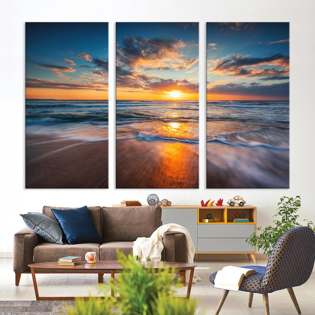 Soak Up Sun on the Beach with Ocean Water Wall Art Canvas Print