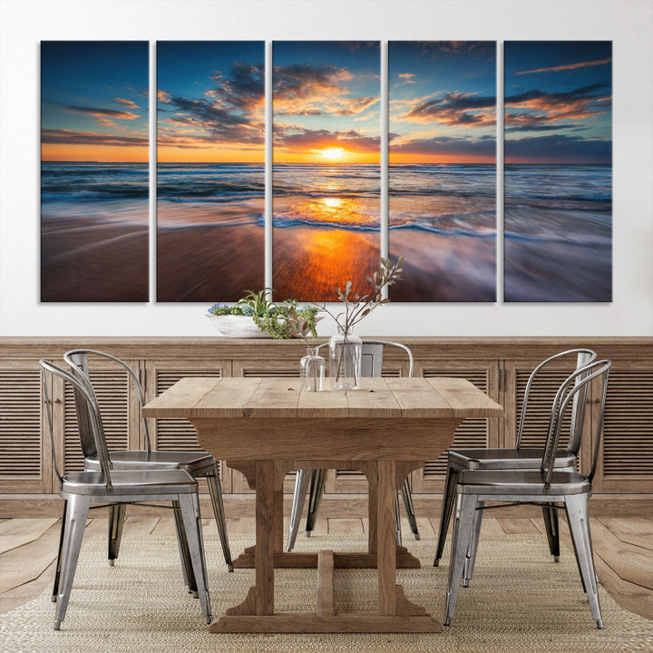 Soak Up Sun on the Beach with Ocean Water Wall Art Canvas Print