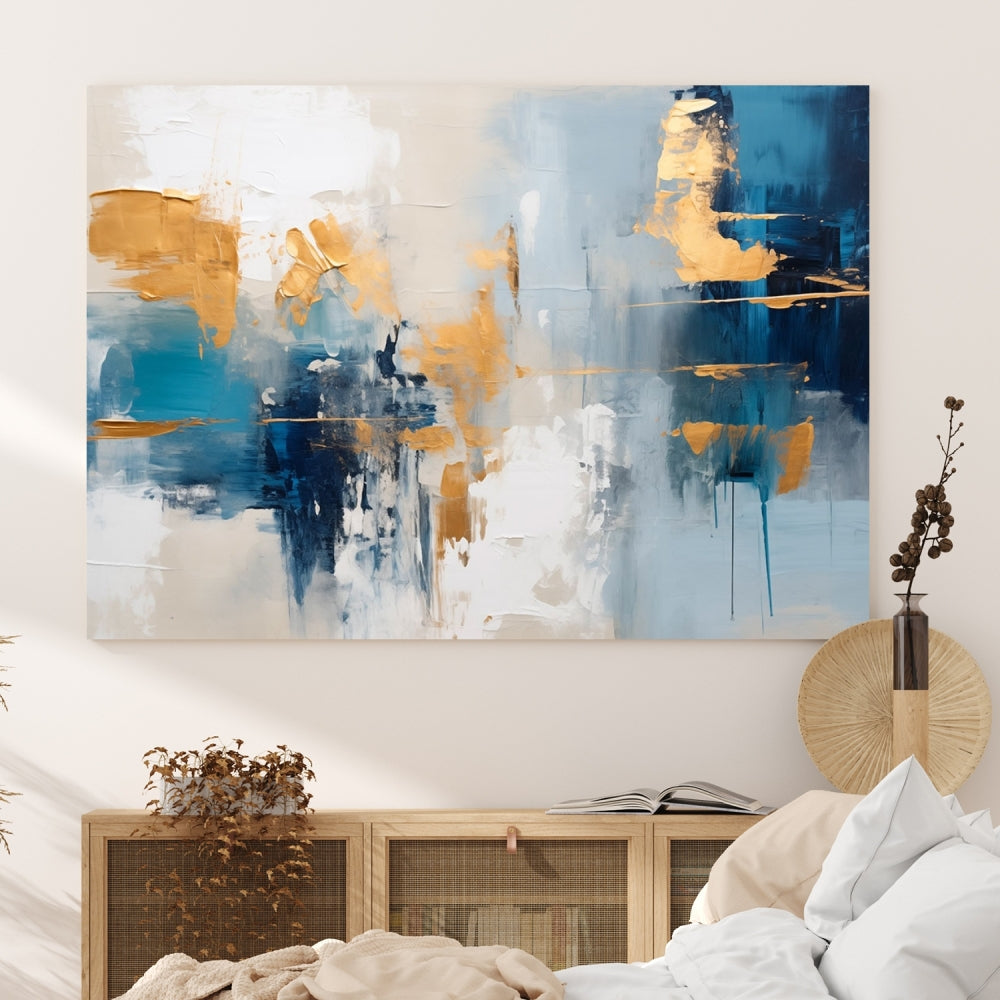 Soft Abstract Wall Art Printed on Original Canvas Set of Piece Extra Large Wall Decor for Bedroom, Living Room