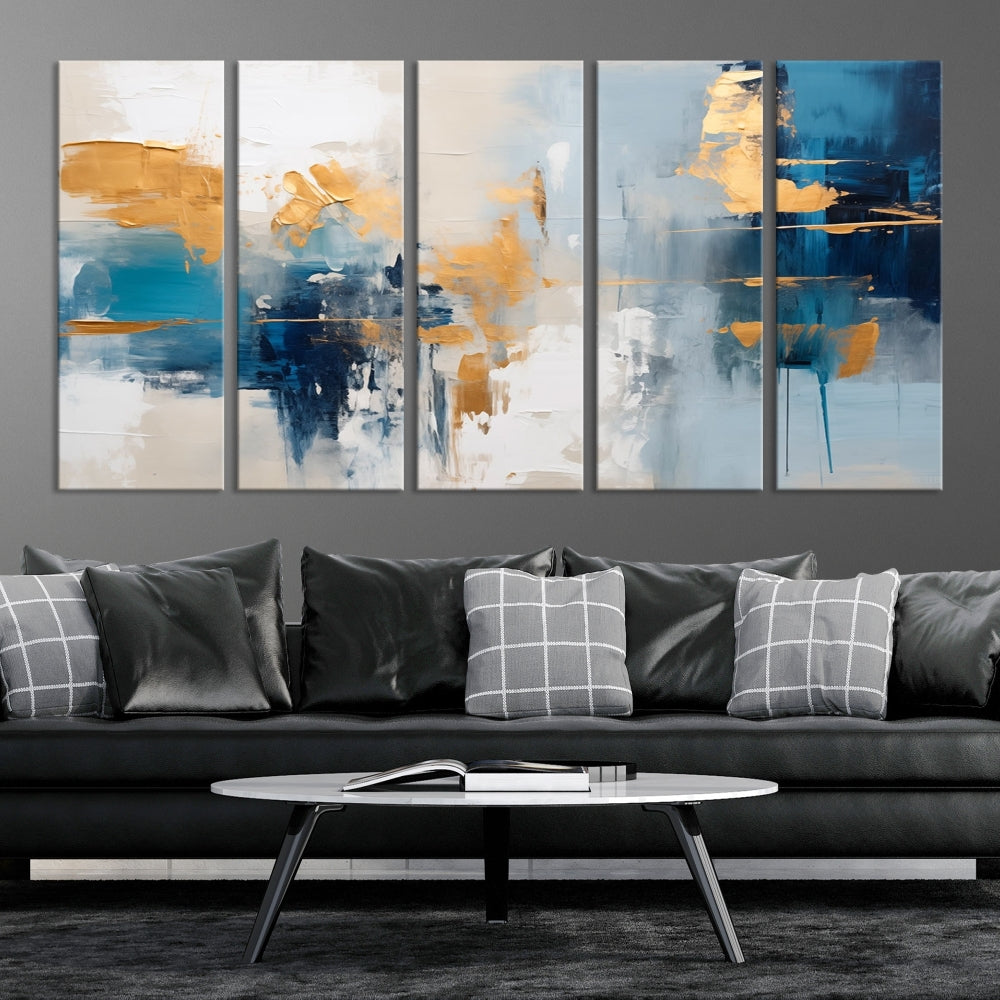 Soft Abstract Wall Art Printed on Original Canvas Set of Piece Extra Large Wall Decor for Bedroom, Living Room