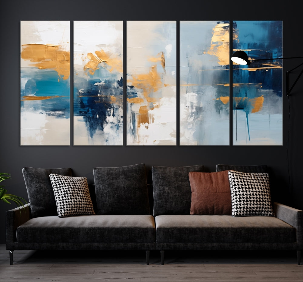 Soft Abstract Wall Art Printed on Original Canvas Set of Piece Extra Large Wall Decor for Bedroom, Living Room