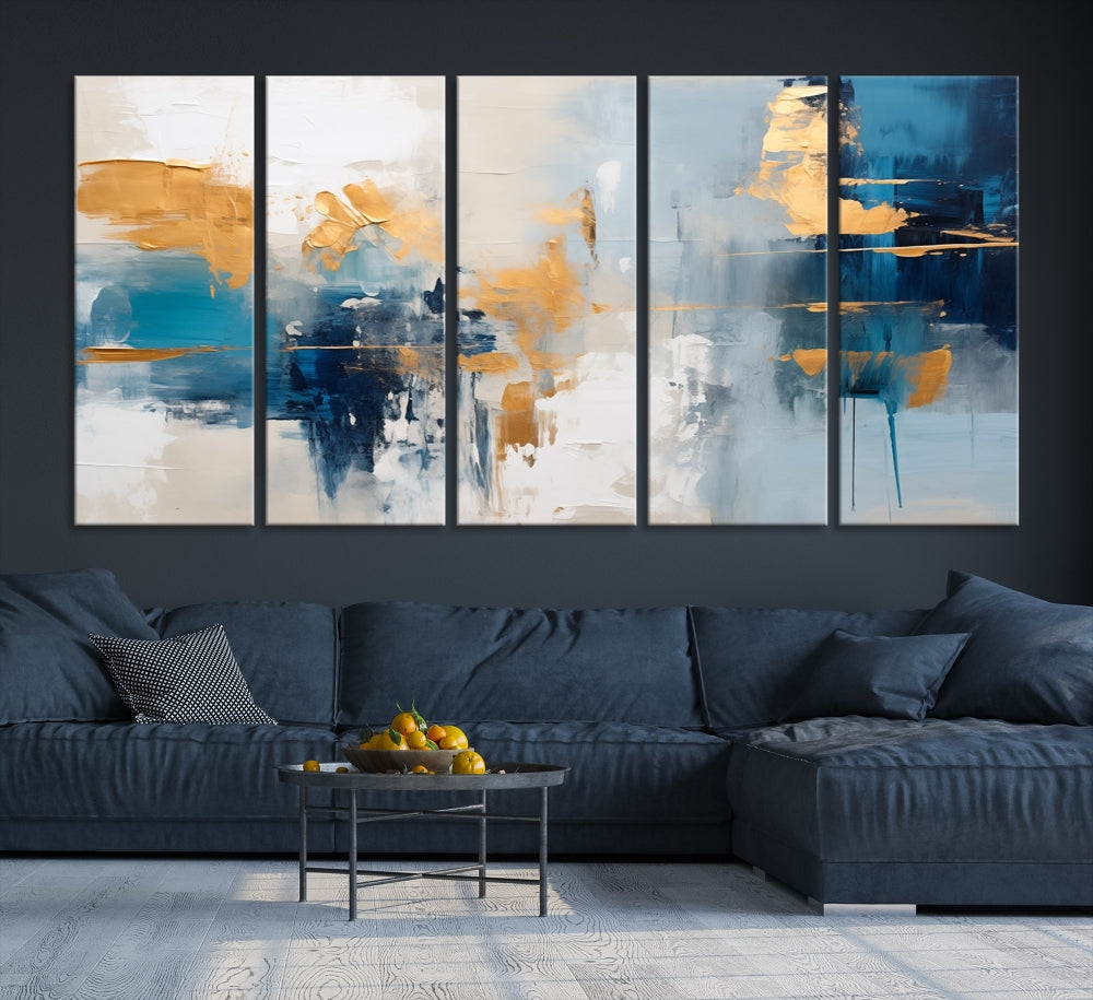 Soft Abstract Wall Art Printed on Original Canvas Set of Piece Extra Large Wall Decor for Bedroom, Living Room