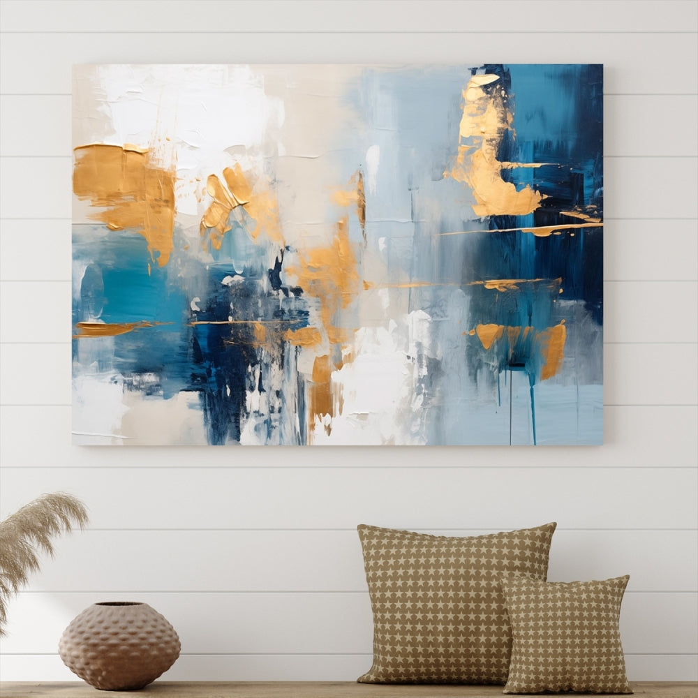 Soft Abstract Wall Art Printed on Original Canvas Set of Piece Extra Large Wall Decor for Bedroom, Living Room