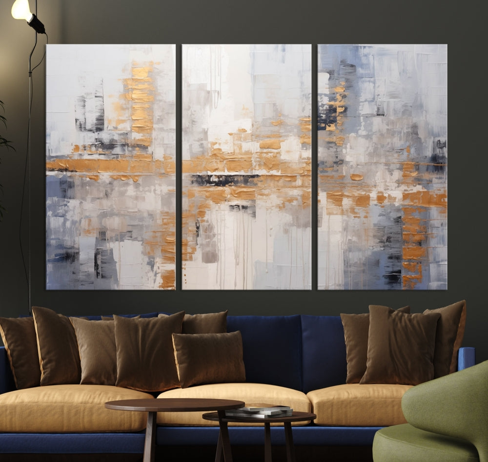 Soft Modern Abstract Canvas Print Wall Decor Bohemian Wall Art Framed Set of