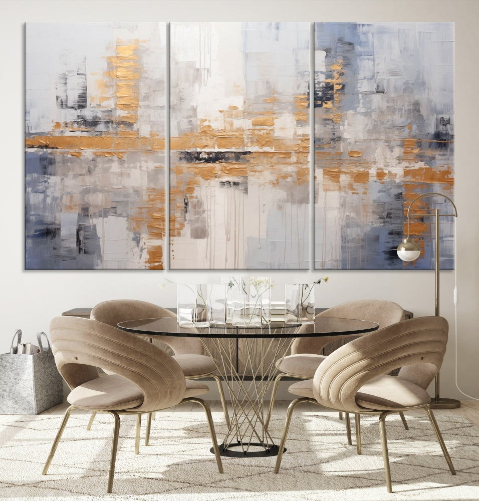 Soft Modern Abstract Canvas Print Wall Decor Bohemian Wall Art Framed Set of