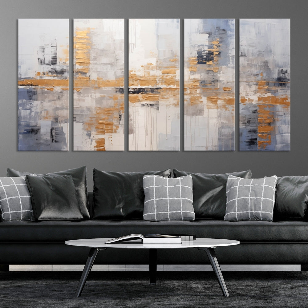 Soft Modern Abstract Canvas Print Wall Decor Bohemian Wall Art Framed Set of