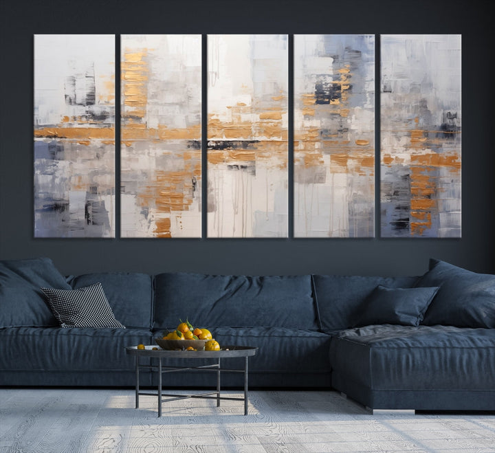 Soft Modern Abstract Canvas Print Wall Decor Bohemian Wall Art Framed Set of