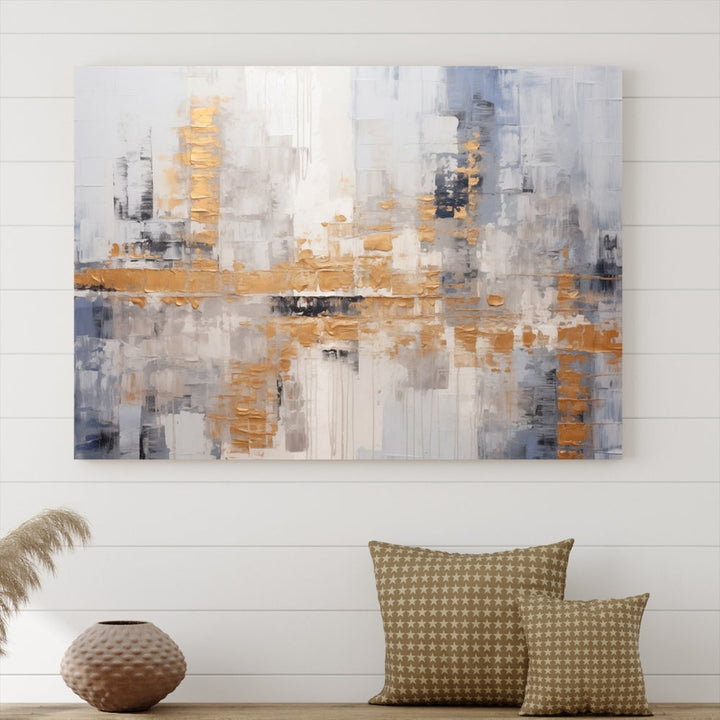 Soft Modern Abstract Canvas Print Wall Decor Bohemian Wall Art Framed Set of