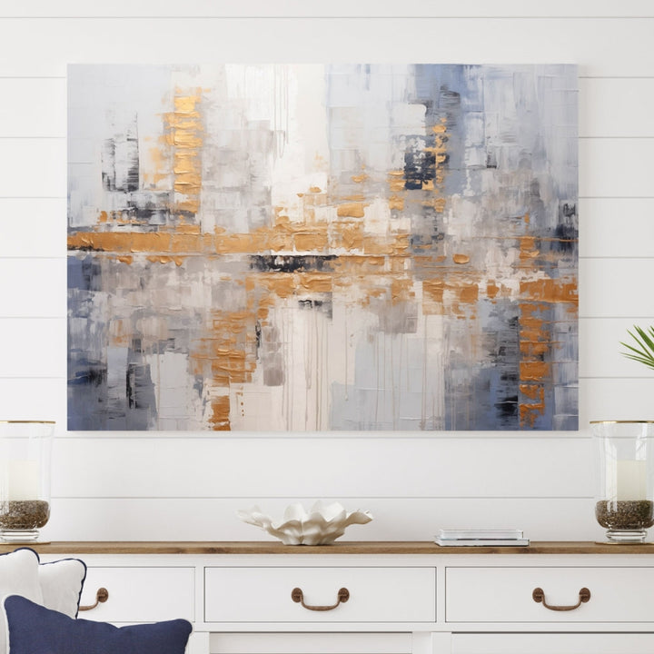 Soft Modern Abstract Canvas Print Wall Decor Bohemian Wall Art Framed Set of