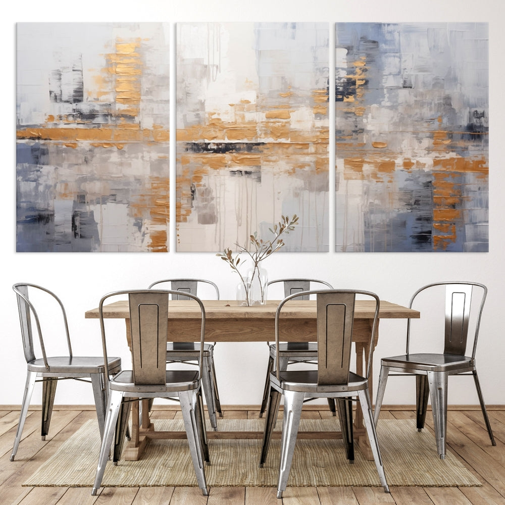 Soft Modern Abstract Canvas Print Wall Decor Bohemian Wall Art Framed Set of