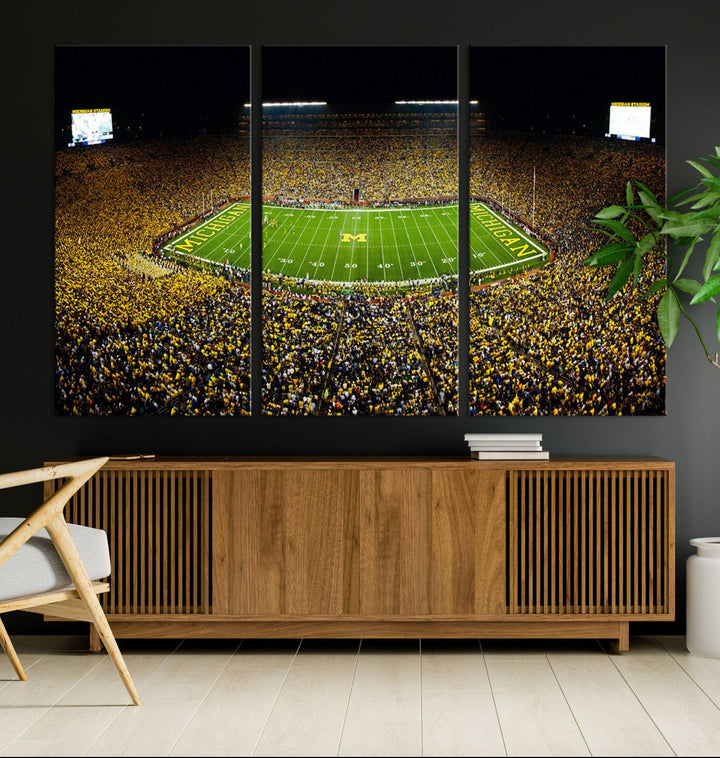 Stadium in Michigan Stadium Wall Art Canvas Print