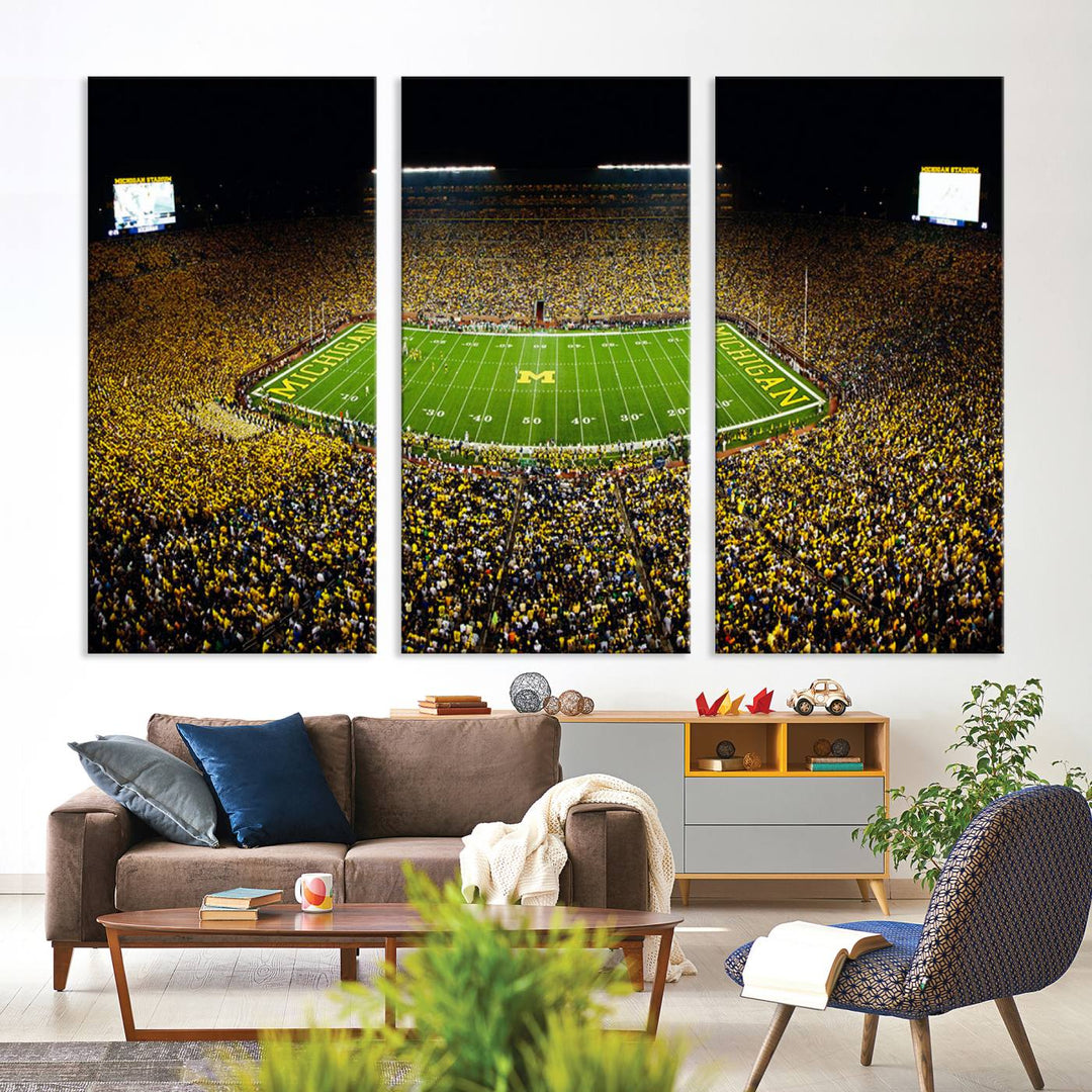 Stadium in Michigan Stadium Wall Art Canvas Print