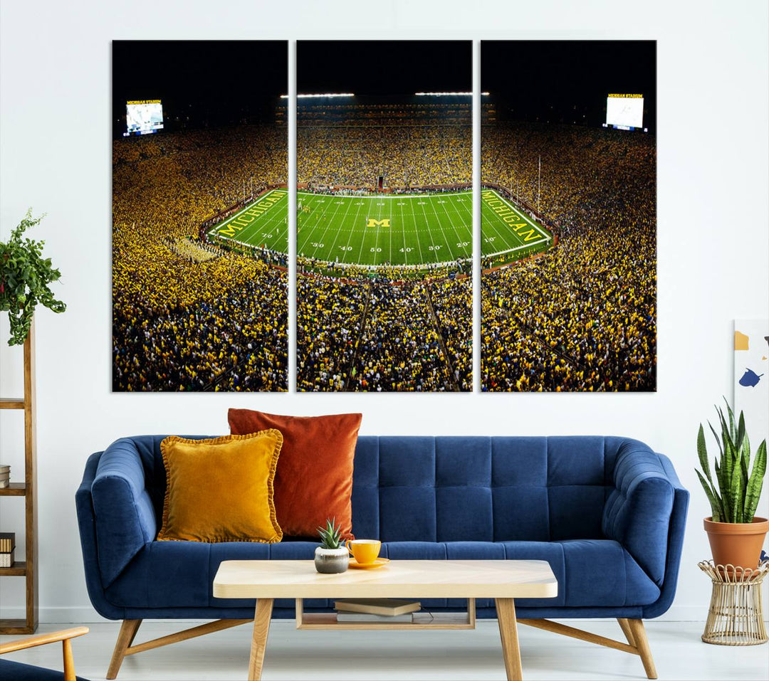 Stadium in Michigan Stadium Wall Art Canvas Print