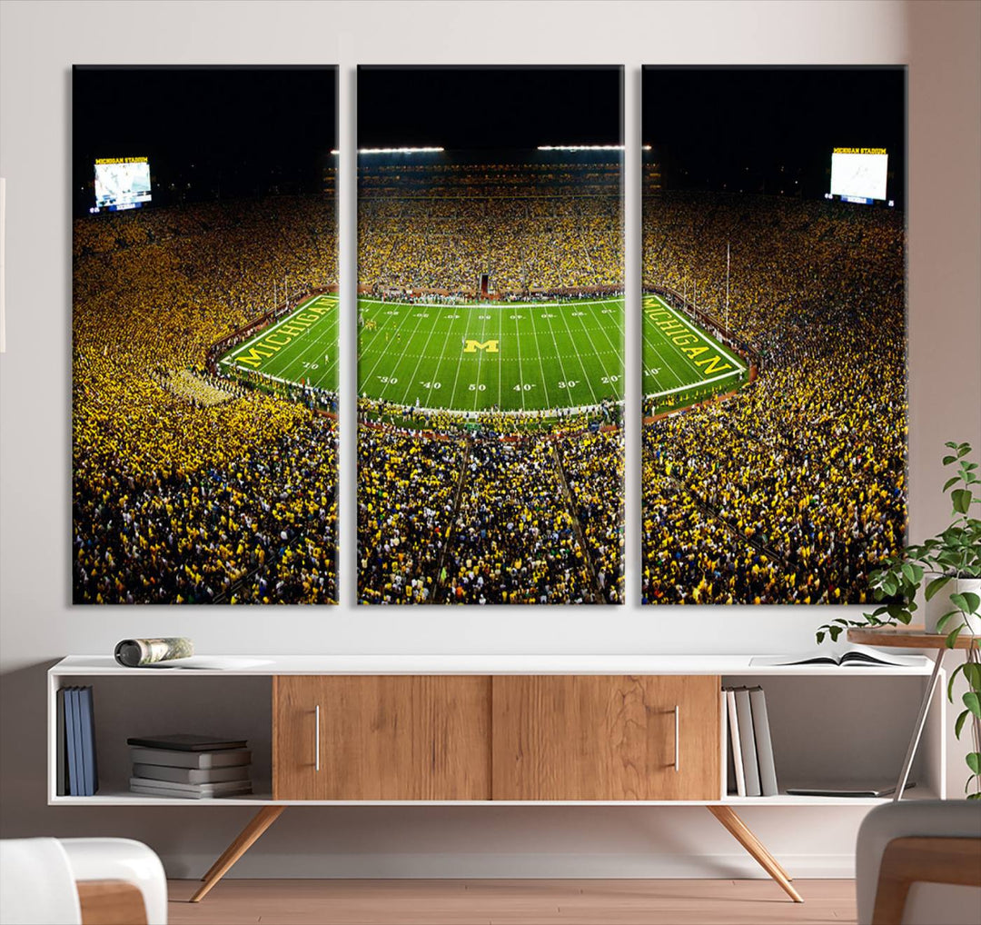 Stadium in Michigan Stadium Wall Art Canvas Print