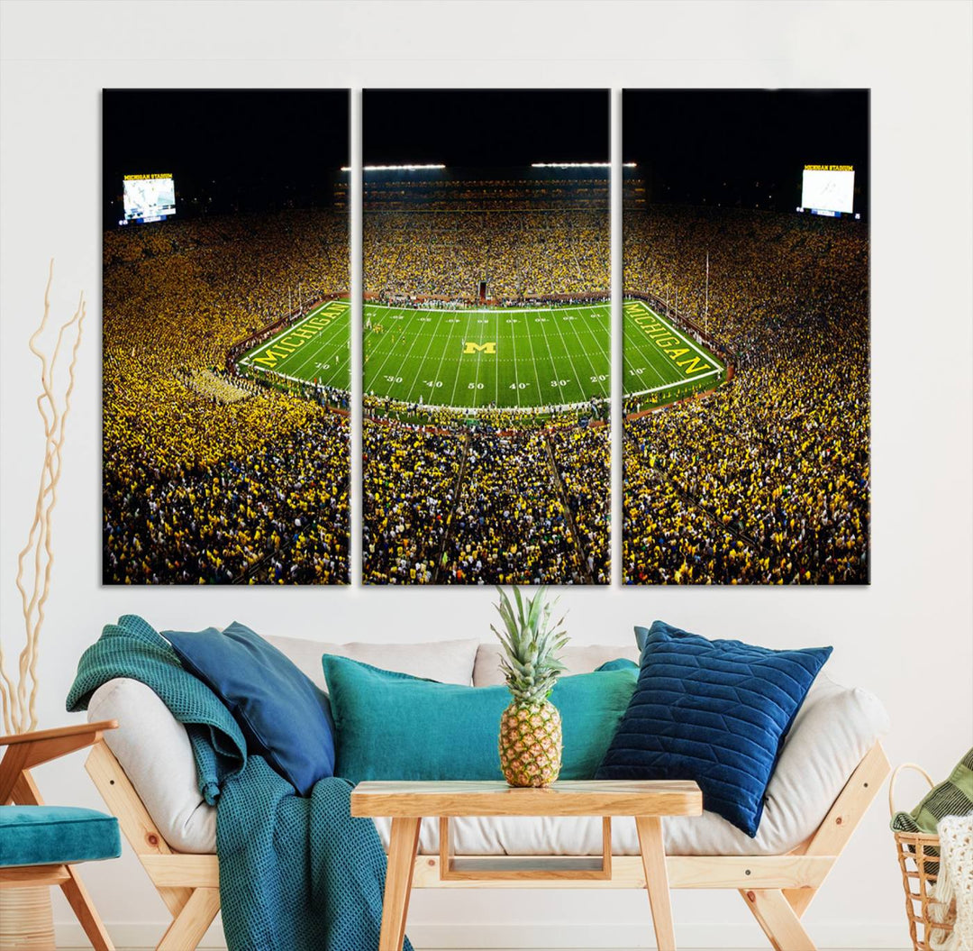 Stadium in Michigan Stadium Wall Art Canvas Print