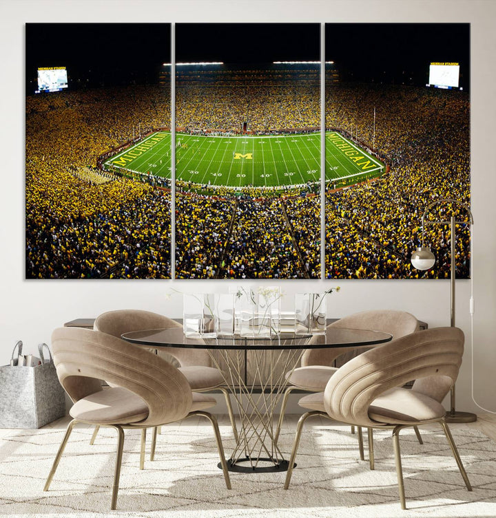 Stadium in Michigan Stadium Wall Art Canvas Print