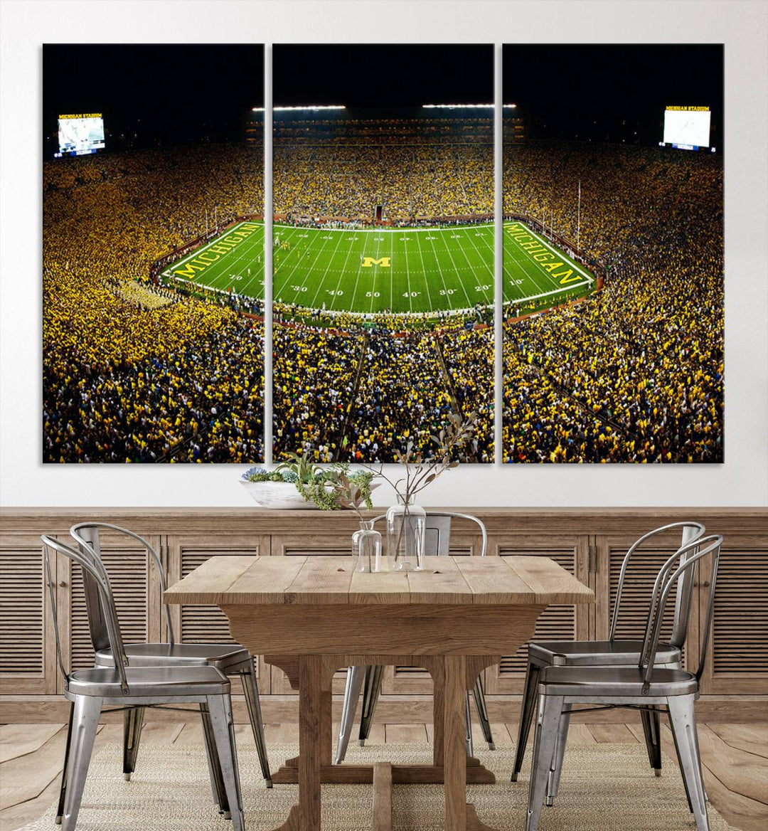 Stadium in Michigan Stadium Wall Art Canvas Print