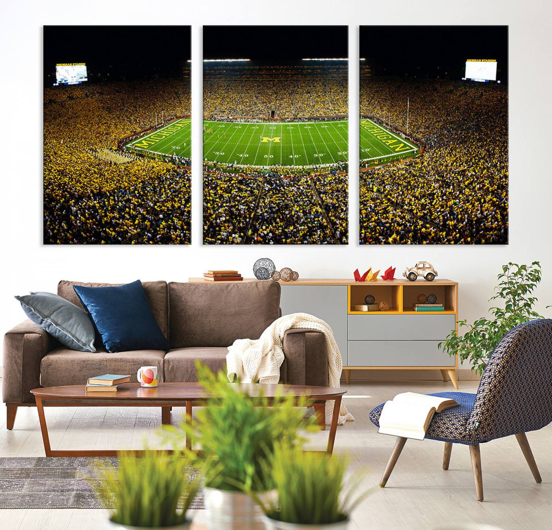 Stadium in Michigan Stadium Wall Art Canvas Print