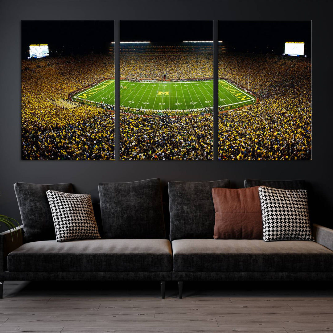 Stadium in Michigan Stadium Wall Art Canvas Print