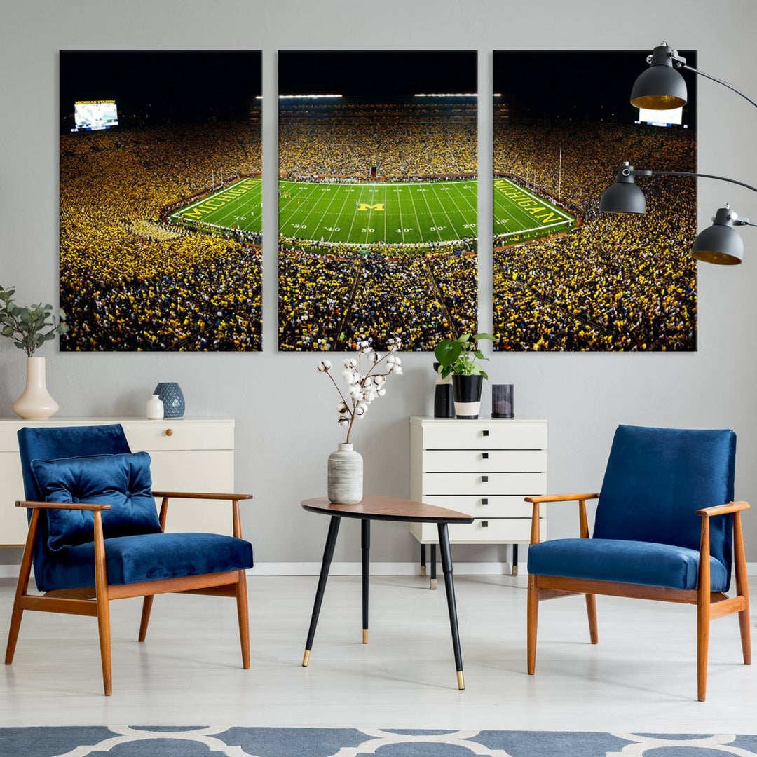 Stadium in Michigan Stadium Wall Art Canvas Print